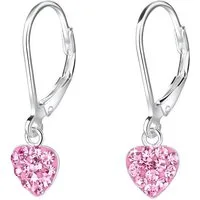 Order & Smile Schmuck Paar Ohrhänger Herz Ohrringe Kinder: Kristall Ohrhänger Silber 925