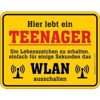 Metallschild Teenager WLAN Fun-Schilder