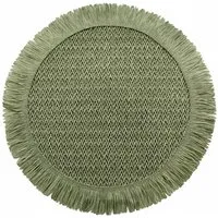 Macosa Home Platzset Tischset 4 Stk. Natur od. Grün 38 cm rund, (4-St., Tischmatte Platzmatte Tischunterlage Platzdeckchen), Papierfaser Platzsets abwischbar Tischdeko