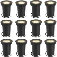 Clanmacy Gartenstrahler 3W LED Bodenleuchte Schwenkbar Außen Bodenlampe IP67 Schwarz Gehäuse
