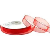 Creativery Organzaband, Organzaband 12mm x 25m Rolle Rot