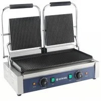 GastroHero Kontaktgrill Kontaktgrill Doppel Panini Grill gerillt 3,6 kW, 3600 W