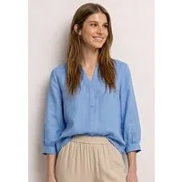 STREET ONE Shirtbluse mit geschlitztem Rundhalsausschnitt