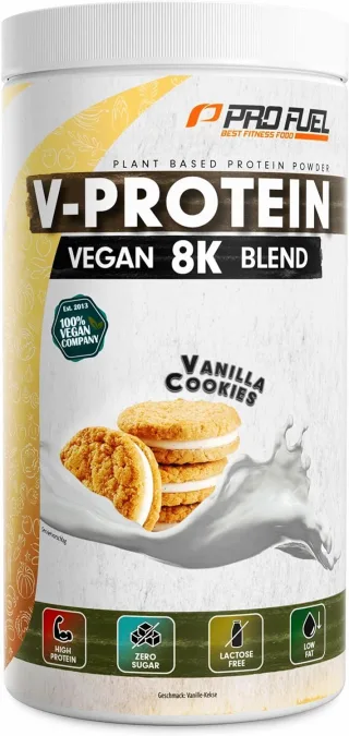 ProFuel V-PROTEIN 8K Blend | Proteinpulver aus 8 pflanzlichen Proteinen | vegan Vanilla Cookies
