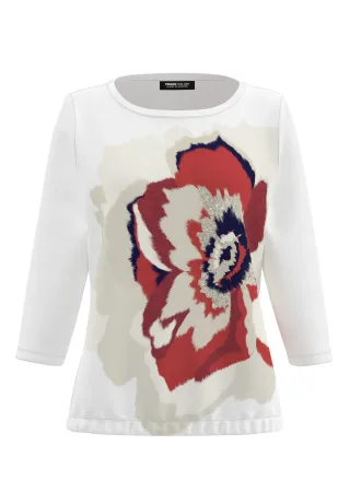 FRANK WALDER - Shirt DREAM TONES mit farbenfrohem Print ink/ecru/cashew/merlot - Gr. - 48