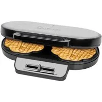 CLATRONIC Waffeleisen Doppel-Waffeleisen Herzform, 1200 W, Backampel - 2 Backflächen (antihaftbeschichtet)