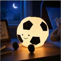 ANYSUN LED Nachtlicht Kinder Fußball Silikonlampe mit Touch-Steuerung und Timer, 1200mAh wiederaufladbare Nachtlampe, Geschenk für Mädchen Jungen, Warmweiß, Tageslichtweiß, Bedside Touch Nachtlicht Deko für Kinderzimmer Schlafzimmer