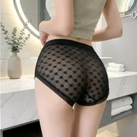 Lovolotti Taillenslip Sexy Spitzen-Unterhose Damen High-Waist – Hohe Taille, transparente Spitze, figurbetonter Slip mit Komfortbund
