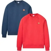 bonprix Sweatshirt (Packung, 2-tlg) Regular Fit, unifarben, aus Baumwolle und Polyester