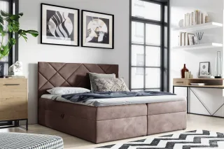 Boxspringbett Schlafzimmerbett 140x200cm LAZARO Nr.3 Altrosa inkl. Bettkasten
