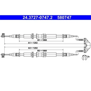 ATE Handbremsseil hinten Opel Astra H