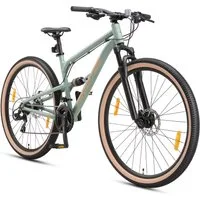 Bikestar Mountainbike 29 Zoll, ab 167 cm, Aluminium, Damen, Herren, 21 Gang Shimano Tourney RD-TY300 Schaltwerk, Kettenschaltung, Scheibenbremse, Rahmen 44.5 cm, Vollgefedert
