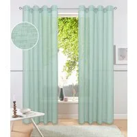 OTTO home Gardine Kyllo (2 St), Ösen, halbtransparent, Polyester, Leinen-Look, halbtransparent, Ösen- Aufhängung, Pflegeleicht