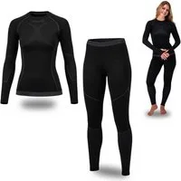 Otaro Thermounterhose Thermounterwäsche Damen Set, Funktionsunterwäsche, Baselayer (Die perfekte Skiunterwäsche, 2-St., 2-teiliges Set) Wärmeisolierend, Atmungsaktiv, Schnelltrocknend