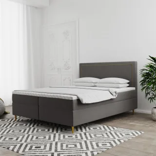 Boxspringbett Schlafzimmerbett LUCIEN 160x220cm in Stoff Soro Taupe