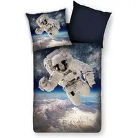 TRAUMSCHLAF Bettwäsche Wendebettwäsche Astronaut Weltall, Renforce, 2 teilig