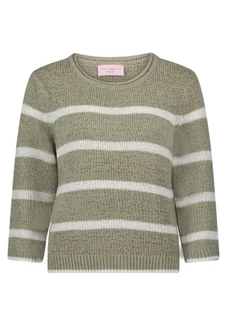 betty barclay - so cosy - - Strickpullover patch/khaki/cream - Gr. - 44