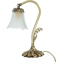 Licht-Erlebnisse Nachttischlampe TABLE LAMP, ohne Leuchtmittel, Tischlampe Messing floral NachtTischlampe E14 Lampe