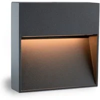 SSC-LUXon LED Aufbaustrahler LED Wand Treppenstufenbeleuchtung KEILA anthrazit fuer Innen Aussen, Warmweiß