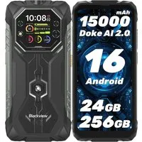 blackview ROCK 1 Android 16, 20 MP Nachtsicht, Dual-Display Outdoor Smartphone (16,66 cm, 256 GB Speicherplatz, 16 MP + 20 MP Kamera, Android 16, 6,56"+2.01", 256GB, 16MP+20MP Nachtsicht, 33W)