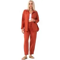 WENOR Hemdbluse Damen aus Musselin - Oversize Bluse Langarm mit Kragen