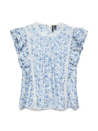 VERO MODA - VMBLISS S/L DETAIL TOP WVN Snow White - Gr. - L