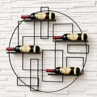 DanDiBo Weinregal Metall Schwarz Wand "Pi4" Flaschenständer 80 cm, Flaschenhalter Wandregal Regal Flaschenregal