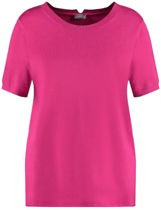 SAMOON - Strickshirt aus weichem Feinstrick magenta - Gr. - 48