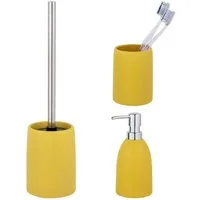 SCHÖNER WOHNEN-Kollektion Badaccessoire-Set »Funo«, Set, Zahnputzbecher, Seifenspender & WC-Garnitur, aus hochwertiger Keramik