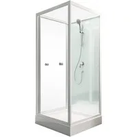 Schulte Komplettdusche Juist II, BxT: 80x80 cm, Sicherheitsglas, Komplett Set mit Duschwanne U-Form Schiebetür