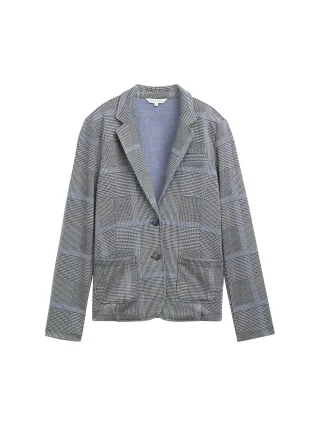 Tom Tailor - Regular Fit Blazer im Karomuster navy blue check - Gr. - XL