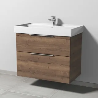 Sanipa 3way Waschtischunterbau zu Villeroy & Boch Collaro Waschtisch mit 2 Auszügen, Eiche-Tabak UM83650
