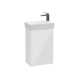 VitrA New Integra Square Set Handwaschbecken mit Unterschrank 1 Tür Weiß Hochglanz,80066 80066