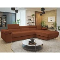 MIRJAN24 Ecksofa Torezio Mini Cord, mit Bettkasten und Schlaffunktion, Einstellbare Kopfstützen, 280x170x70-90 cm