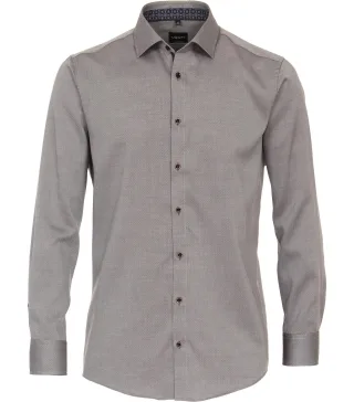 VENTI - Struktur Hemd uni braun - Gr. - 38