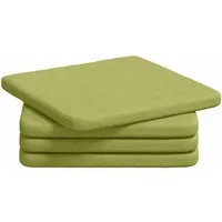 vidaXL Sitzauflage Sitzkissen 4 Stück Hellgrün 40 x 40 x 3 cm Stoff, (4 St)