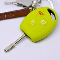 mt-key Schlüsseltasche Autoschlüssel Softcase Silikon Schutzhülle Apfelgrün, Ford Transit Mondeo Focus II Fiesta VI Fusion Galaxy S-MAX 3 Knopf