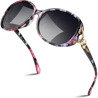LuxusKollektion Retrosonnenbrille Sonnenbrille Damen Polarisiert Blumen Rahmen Grau Farbverlaufs Linse
