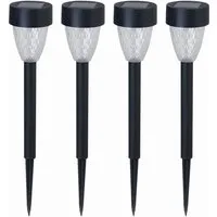 Luxform Gartenleuchte Solar-Gartenlampe Montpellier - 4 Stück, LED fest integriert, Aus Kunststoff gefertigt
