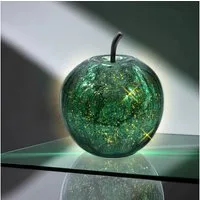 Spetebo LED Dekoobjekt, Ein-/Ausschalter, Timer, LED fest verbaut, warm weiß, Deko Frucht aus Crackle Glas beleuchtet Batterie betrieben