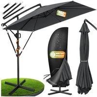 KESSER Ampelschirm, Ø350cm Sonnenschirm inkl. Abdeckung & Wind- & wetterfest