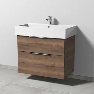 Sanipa 3way Waschtischunterbau zu Duravit Vero Air Waschtisch mit 2 Auszügen, Eiche-Tabak UM43450