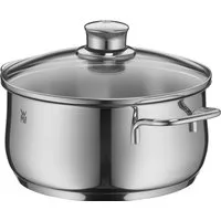 WMF Bratentopf Diadem Plus, Cromargan® Edelstahl Rostfrei 18/10 (2-tlg), breiter Schüttrand, außergewöhnliches Design, spülmaschinengeeignet