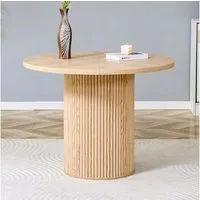 JUFU Esstisch aus MDF, rund ca. 100 cm Ø, Wohnzimmertisch, Couchtisch, Küchentisch (1-St), Modernes Holz-Design für Esszimmer & Küche