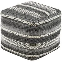 Kobolo Sitzwürfel Sitzpouf Pouf YIN aus Baumwolle mit Muster (1 Stück, Nachhaltig)