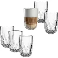 LEONARDO Latte-Macchiato-Glas GOCCE, 380 ml, 6er-Set, 6-tlg., Glas, 3. Variante, mit Tropfenrelief