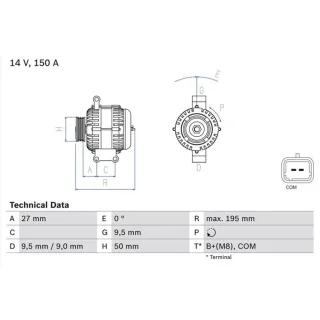 Bosch Lichtmaschine 150A Mini Mini 1,6 0986081820