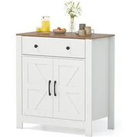 COSTWAY Sideboard, Küchenschrank mit Schublade, verstellbarem Regal Landhausstil