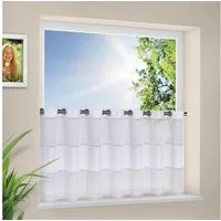 Happy Home Scheibengardine HARLOTTA (1 St), Ösen, transparent, HxB: 53x140, Webware "Made in Germany"