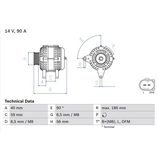 Bosch Lichtmaschine 90A Audi A2 Seat Leon Skoda Fabia Octavia VW New